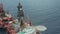 Top view of the Huge offshore oil platform