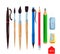 Top view illustration of artist supplies