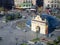 Top view of the Independence Square  where the Lyadsky Gate and the statue of the Archangel Michael  patron saint of Kiev.