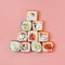 top view japanese sushi arrangement. High quality photo