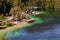 Top view of jetty in Bohinj lake