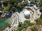 Top view of Kallithea Springs and thermes in Rhodos, Greece