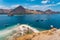 Top view of Kelor island in Flores island Komodo national park in summer season, Indonesia