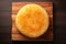 Top View, Kunafa On A Wooden Boardon White Background