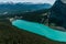 Top view of Lake Louise, Alberta, Canada