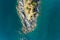 Top view landscape of Beautiful tropical sea with Sea coast view in summer season image by Aerial view drone shot, high angle view