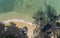 Top view landscape of Beautiful tropical sea in summer season image by Aerial view drone shot, high angle view