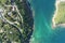 Top view landscape of Beautiful tropical sea in summer season image by Aerial view drone shot, high angle view