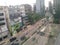 Top View landscape city road. Cityscape abstract at top view of Dhaka. Abstract top view of road and public transport