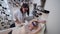 Top View of Laser Hair Removal Procedure on Woman`s Underarms,
