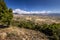 Top view of the Lassithi Plateau on a sunny day with cloudy sky