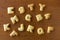 Top view of Letter Biscuits