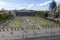 Top view of the Lustgarten park on the Museum Island in the central part of Berlin