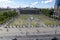 Top view of the Lustgarten park on the Museum Island in the central part of Berlin