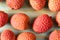 Top view lychee fruit on wooden background