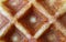 Top View of Macro Shot of Fresh Baked Belgian Waffle for Food Texture, Background