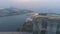 Top view of Marina Bay Sands hotel. Shot. View from the roof top pool at new Marina Bay Sands hotel in early morning