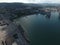 Top view of the marina and quay of Novorossiysk