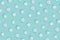 Top view marshmallow texture monocolored mocup, colorful french macaron cookie template. White french zephyr on blue background