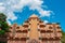 Top view of Maya Pyramid on lightblue cloudy sky background in Mexico Pavilion at Epcot in Walt Disney World  1