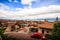 Top view of the medieval town Neuchatel with Lake Neuchatel and the Bernese Alps Chaumont seen on the horizon