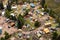 Top view of a miniature of camping park