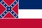 Top view of Mississippi 2001 2020 , USA flag, no flagpole. Plane design layout. Flag background