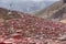 Top view monastery at Larung gar Buddhist Academy, Sichuan, China