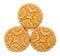 Top view mooncakes for Chinese Mid Autumn Festival celebration on white background