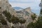 Top view of Mount Koba-Kaya from Karaul-Oba mountain. Crimea