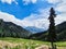 Top View of Mountains and Blue Clouds at The Desan Meadows Mountain Pakistan