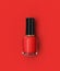 Top view Nail polish bottle on red Background, 3d illustration