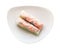 Top view of Nem cuon rolls on plate isolated