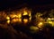 Top view at night on Lake Vouliagmeni - famous spa resort in the city of Athens, Greece