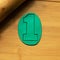 Top view of the number one made from green plasticine on a wooden table