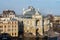 Top view of the Odessa Opera and Ballet Theater in the heart of Odessa, Ukraine. In the city and the sea mist.