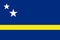 Top view of official flag Curacao. travel and patriot concept. no flagpole. Plane design, layout. Flag background