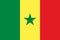 Top view of official flag Senegal. travel and patriot concept. no flagpole. Plane design, layout. Flag background