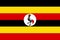 Top view of official flag Uganda. travel and patriot concept. no flagpole. Plane design, layout. Flag background