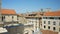 Top view of the old town from the bell tower, roofs of houses, beautiful cityscape, sunny day, Split, Croatia