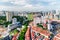 Top view of old townhouses and dormitory area of Singapore