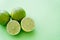 Top view of organic limes with