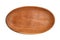 Top view oval wood wooden bowl plate isolated on white background