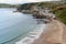 Top view over Gardenstown village with the beautiful beach