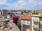 Top view over semicircle street of old traditional houses in Cannes, France