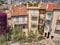 Top view over semicircle street of old traditional houses in Cannes, France