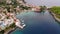 Top view panorama of Greek city of Asos, Kefalonia