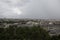 Top view of the park-lands and Paris on a background of a stormy