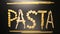 TOP VIEW: Pasta word by several pasta types