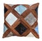 Top view of patchwork leather throw pillow